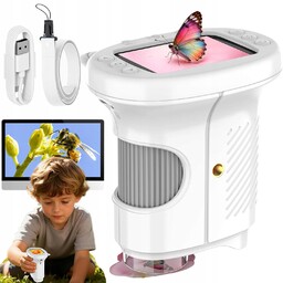 Mikroskop Cyfrowy Lupa 1000X Dla Dzieci Dziecko Żółty