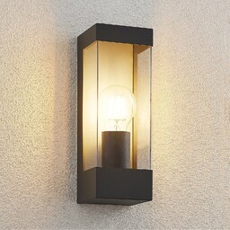 Zewnętrzna Lampa Lindby, Tilian, ściemnialny, czarny, taras, metal,