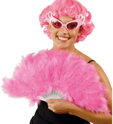 Wachlarz z piór różowy - 1 szt.