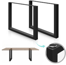 2x METALOWE NOGI 100x72 CM DO STOŁU NOGA