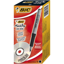 Marker Marking CD/DVD, czarny, 12 sztuk