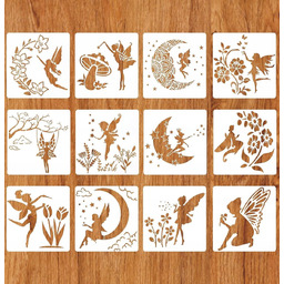 SZABLONY 12 SZTUK 20X20CM MALARSTWO SZABLON RYSOWANIE DIY