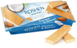 Wafle z nadzieniem kokosowo-migdałowym, Roshen Wafers, 216g