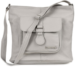 Torebka Skórzana damska A4 duża Polska Skóra siwa