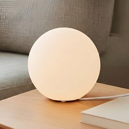 Lampa Stołowa Lindby, Marike, biały, salon, szkło, nowoczesny