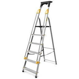 Drabina aluminiowa domowa z poręczami 6 stopniowa 150