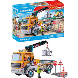 PLAYMOBIL Action Heroes Ciężarówka budowlana z dźwigiem Zabawka