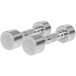 2x 2 kg Hantle stalowe chromowane stałe Gorilla