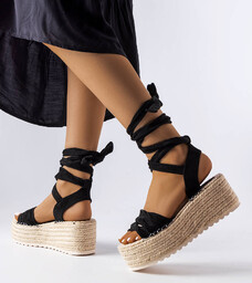 Czarne espadryle na platformie Loiseau-41