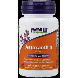NOW FOODS Astaxanthin 4mg, 60vsgls. - Astaksantyna