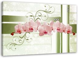 Obraz, Storczyk orchidea kwiat abstrakcja malowana 120x80