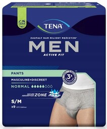 TENA Men Pants Normal Grey S/M Bielizna chłonna
