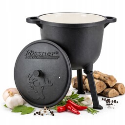 Kociołek Myśliwski 8 L Emalia Żeliwny Garnek