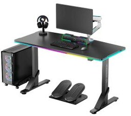 Ultradesk IRON 132,5cm Regulacja wysokości Czarny Biurko gamingowe