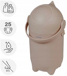 Nattou Dropy kosz, pojemnik na brudne pieluchy Taupe