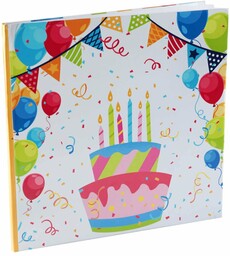 Księga gości urodzinowych Tort i baloniki