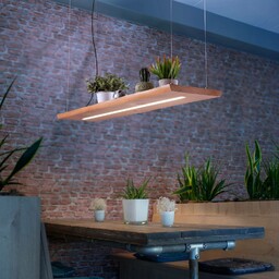 Paul Neuhaus Lampa wisząca LED Palma, drewno, CCT,