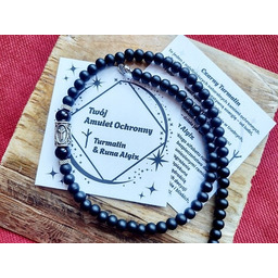 NASZYJNIK MęskI Twój Amulet Ochronny czarny TURMALIN runa