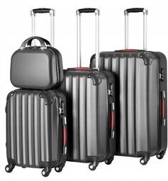 Zestaw walizek z kosmetyczką 4w1 Minorka szary