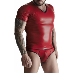 męski t-shirt z wetlooka w serek S 100%