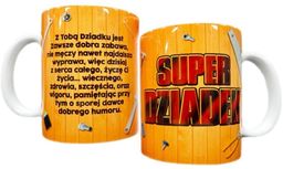 Kubek ceramiczny z wierszykiem Super Dziadek