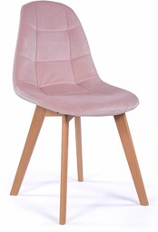 New Home Krzesło tapicerowane skandynawskie welurowe VEGAS różowy