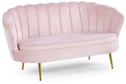 Sofa muszelka Glamour ELIF różowy welur #67 złote