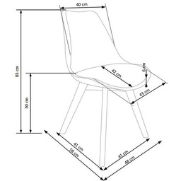 Krzesło do jadalni plastikowe transparentne / białe K246