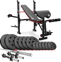 Hop-Sport, Zestaw kulturystyczny z ławką, Premium HS-1055, 38