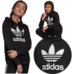Bluza Dziecięca Adidas Kangurka Bawełna Z Kapturem Rozmiar