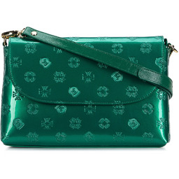 Damska listonoszka z metalicznej skóry lakierowanej mała zielona