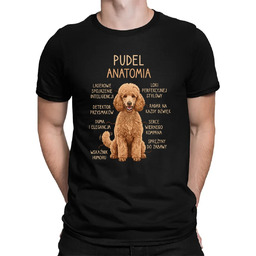 Pudel - anatomia - męska koszulka na prezent
