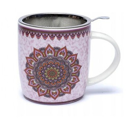 Kubek Oriental "Mandala Purple" do herbaty z zaparzaczem