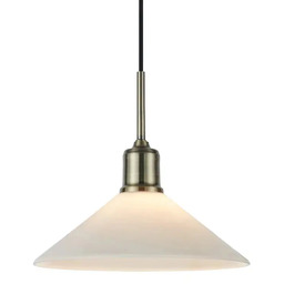 Markslojd Trójkątna lampa wisząca VELA biała mosiądz 108867