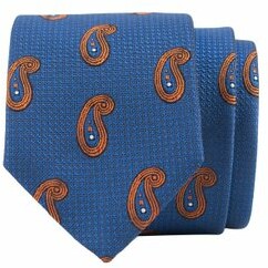 Fraktalowy krawat John & Paul Niebiesko-pomarańczowy