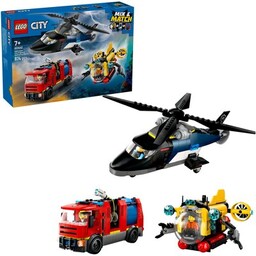 LEGO City 60462 Zestaw z helikopterem, wozem strażackim