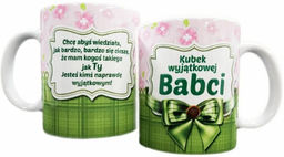 Kubek z napisem Kubek wyjątkowej Babci
