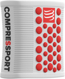 COMPRESSPORT Frotka na nadgarstek SWEATBAND 3D.DOTS white/red