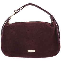 Elegancka torebka zamszowa na ramię - Bordowa