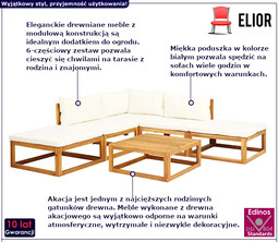 Elior 6-częściowy zestaw ogrodowy z poduszkami - Bravino
