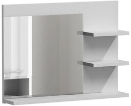 Lustro do łazienki, półki, lumo, 60x14x50 cm, biel,