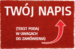Czerwona wycieraczka kokosowa z Twoim napisem/LOGO