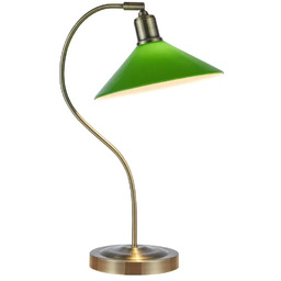 Markslojd Zielona lampa stołowa VELA mosiądz 108864 metalowa