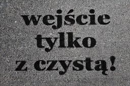 Szara wycieraczka - Wejście tylko z czystą!