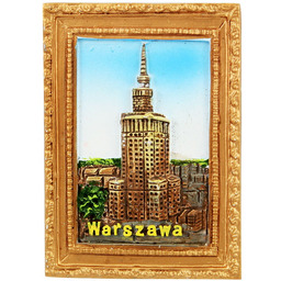 Magnes na lodówkę Obraz złota rama Warszawa PKiN