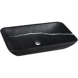 BLOK umywalka kamienna 60x35 cm, czarny Marquin, mat