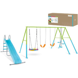 Czterofunkcyjna huśtawka ogrodowa 442 235 200 + zjeżdżalnia