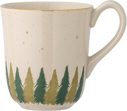 Bloomingville Spruce kubek, filiżanka, naturalny, kamionka, gł. 9