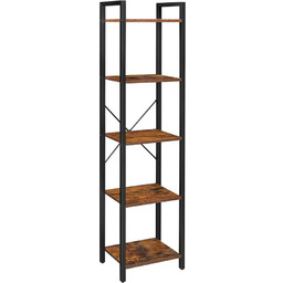 Elior Wąski loftowy regał z 5 półkami rustykalny