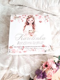 KUFEREK KOMUNIJNY DZIEWCZYNKA, pamiątka Komunii, prezent na Komunie